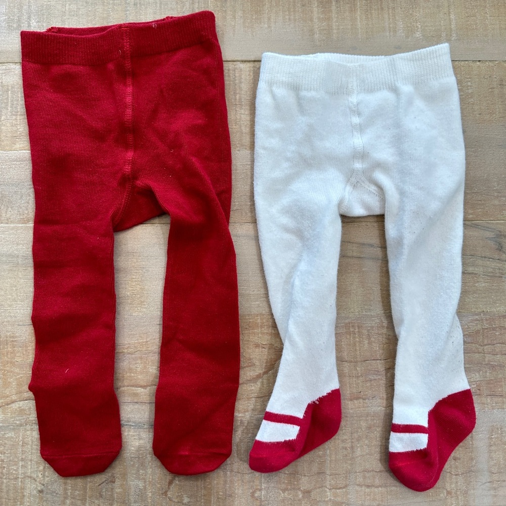 2 baby girls tights leggings bottoms pants under dress carters